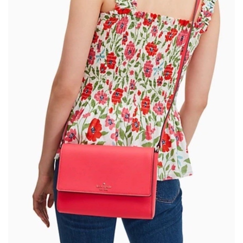 Kate Spade New York Cove Street Dody Crossbody Red Saffiano Leather Gold Hardwar